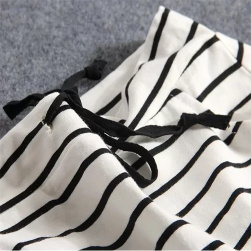 rlk4Korean Womens Black White Striped One Step Skirt Spring Summer Woman Casual Pocket Mid length Slim