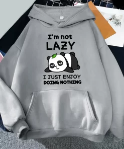 si8XCute Panda Lazy Print Hoodies Women s Sweatshirt Warm Vintage Pullover For Woman Fashion Korean Blouse