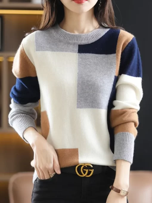 uWmNBOBOKATEER O Neck Vrouw Truien Dames Pull Hiver Femme Chandails Frau Pullover Winter Clothes Knitted Tops