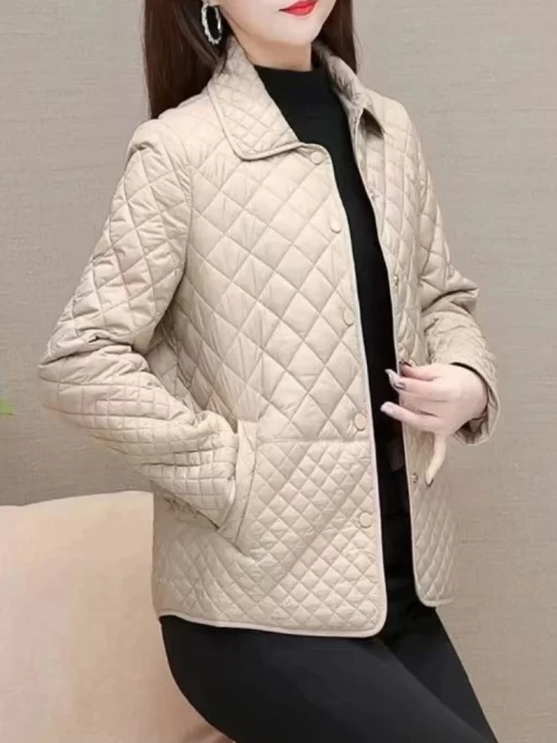 vIvICoat Parkas Long Sleeve Quilted Coat Solid Color Ladies Winter Jacket New In External Clothes 2023