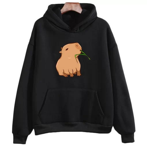vgKdFunny Capybara Print Hoodie Women Men Kawaii Cartoon Tops Sweatshirt for Girls Unisex Fashion Harajuku Graphic