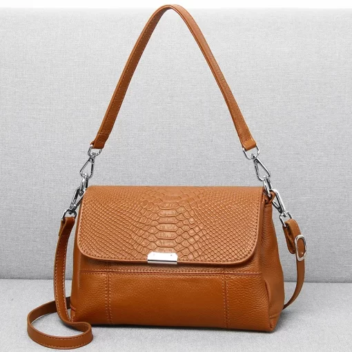 wj9c2023 Genuine Leather Handbags for Women Fashion Cow Leather Messenger Bag with Ball Bolsa Female Luxury
