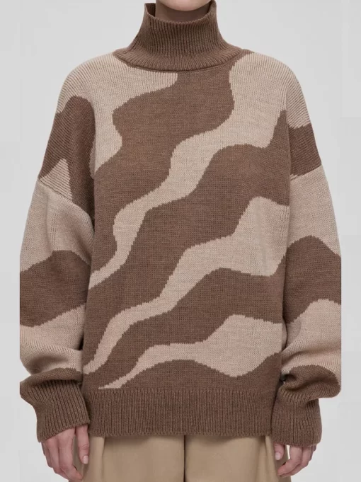 xWq7Mock Neck Fashion Women Sweaters 2023 Loose Knitted Leopard Warm Sweater Women New Autumn Winter Thick