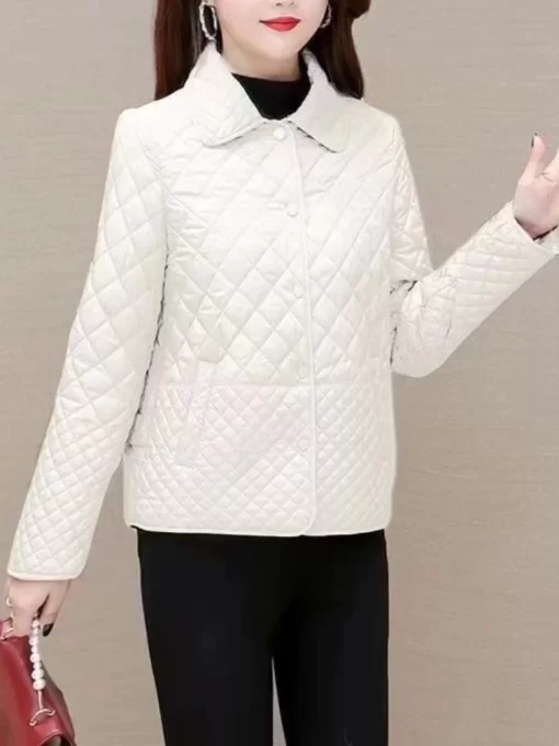 ypvyCoat Parkas Long Sleeve Quilted Coat Solid Color Ladies Winter Jacket New In External Clothes 2023
