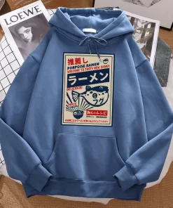 zciJPuffer Fish Ramen Japanese Menu Printed Mens Hoodies Harajuku Oversized Clothes Creativity Street Sweatshirt Casual Men