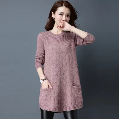 zoep2023 New Korean Women s Autumn Long Long sleeved Sweater Tops Female winter Loose Bottoming Shirt