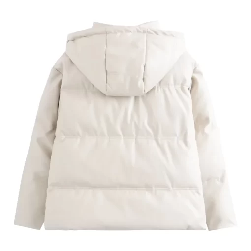 0SEcTRAF ZR Winter Women s Cold Coat Winter Jackets for Women 2023 Warm Leather PU Parkas