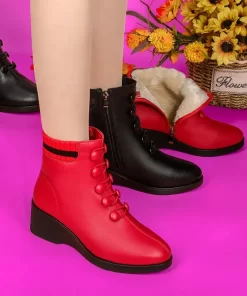 2022 Ins Ladie Snow Boots Zip Women s Boots Shoes Ankle for Female Soft Artificial Leather.jpg (1)