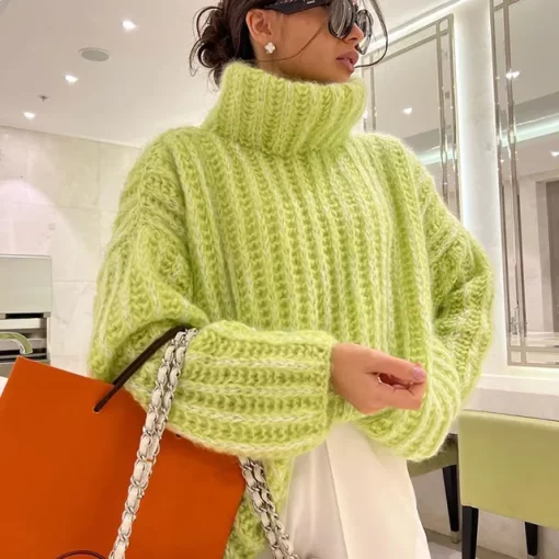 2023 Fashion Fluffy Turtleneck Women Sweater Tops Knitted Casual Warm Sweaters Female Lady Soft Long Sleeve.jpg 640x640.jpg (3)