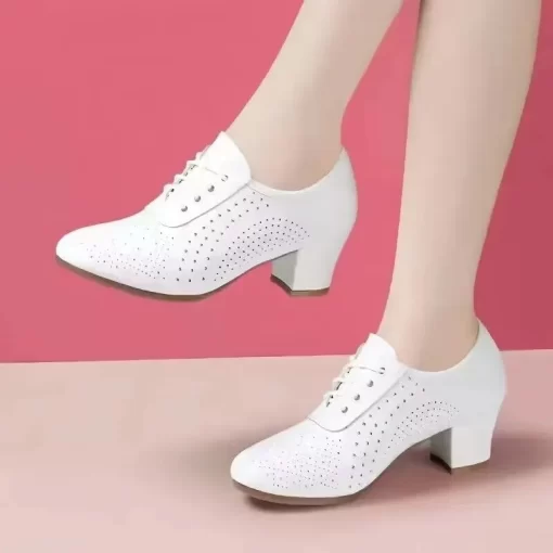 2023 Fashion Shoes for Women Spring Women s Pumps Solid Color Pointed Toe Hollow Out Breathable.jpg