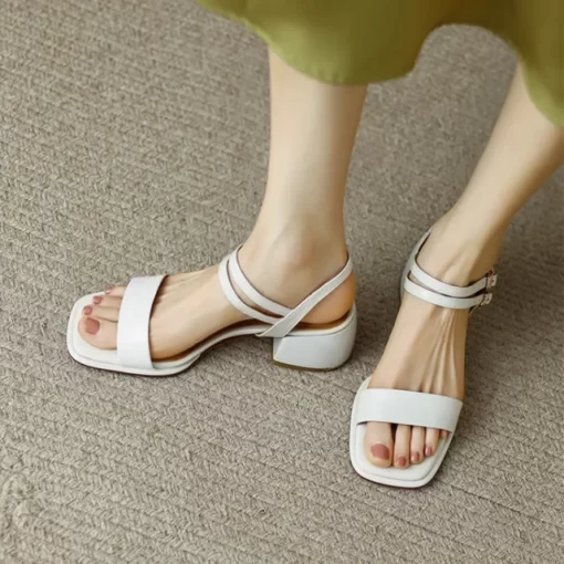 2023 New Women Sandals Fashion High Quality Ladies Shoes Double Buckle Mid Heel Shoes for Female.jpg 640x640.jpg (1)