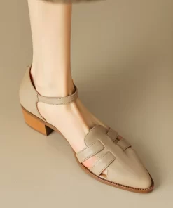 Fashion Women Sandals Slides Pointed Toe Ladies Sandals Mid Heels Ankle buckle Elegant Party Pumps Shoes.jpg (1)