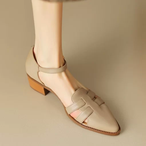 Fashion Women Sandals Slides Pointed Toe Ladies Sandals Mid Heels Ankle buckle Elegant Party Pumps Shoes.jpg (1)