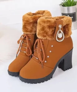 Faux Fur Winter Ankle Boots For Women Plush Thick Warm High Heel Female Martin Boots Party.jpg 640x640.jpg (1)