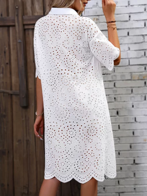 Finjani Eyelet Embroidery Drop Shoulder Dress Women s Button Front Dresses For Summer Elegant Party Dresses.jpg (1)