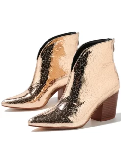 Gold Silver Ankle Boots Women Zipper Pointed Toe Square Chunky High Heel Snake Print Leather Design.jpg 640x640.jpg (2)