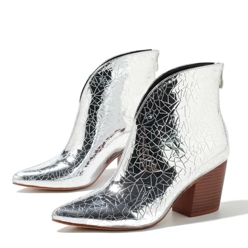 Gold Silver Ankle Boots Women Zipper Pointed Toe Square Chunky High Heel Snake Print Leather Design.jpg 640x640.jpg (3)