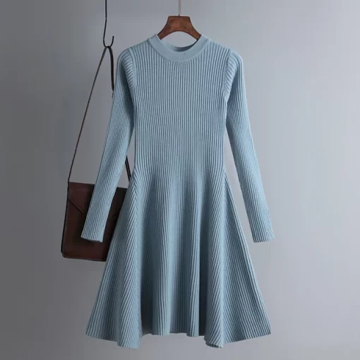 HLBCBG basic autumn winter short aline thick sweater dress elegant knit dress women slim mini dress.jpg 640x640.jpg (1)