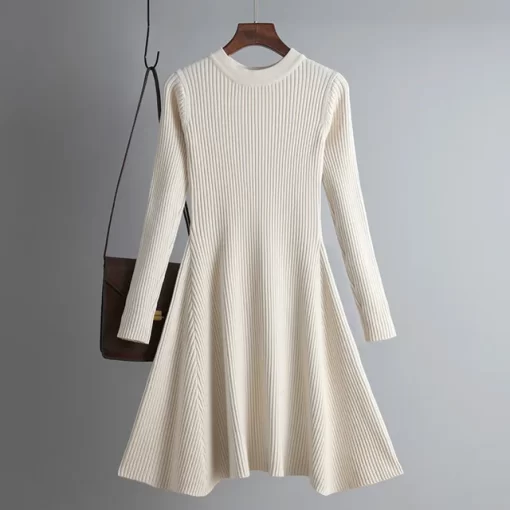 HLBCBG basic autumn winter short aline thick sweater dress elegant knit dress women slim mini dress.jpg 640x640.jpg (2)
