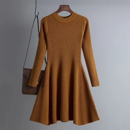 HLBCBG basic autumn winter short aline thick sweater dress elegant knit dress women slim mini dress.jpg 640x640.jpg (3)