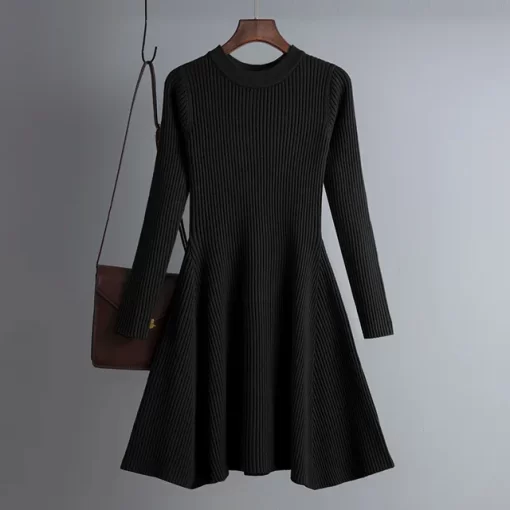 HLBCBG basic autumn winter short aline thick sweater dress elegant knit dress women slim mini dress.jpg 640x640.jpg