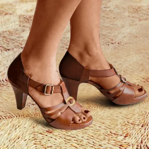 NEW women sandals summer shoes women roman gladiator sandals square heel ladies shoes peep toe sandalias.jpg 640x640.jpg (1)