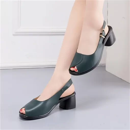 Promotion Fish Mouth Summer Shoes Women Sandal Shoes 2023 New Large Size Genuine Leather Sandals Elegant.jpg 640x640.jpg (2)