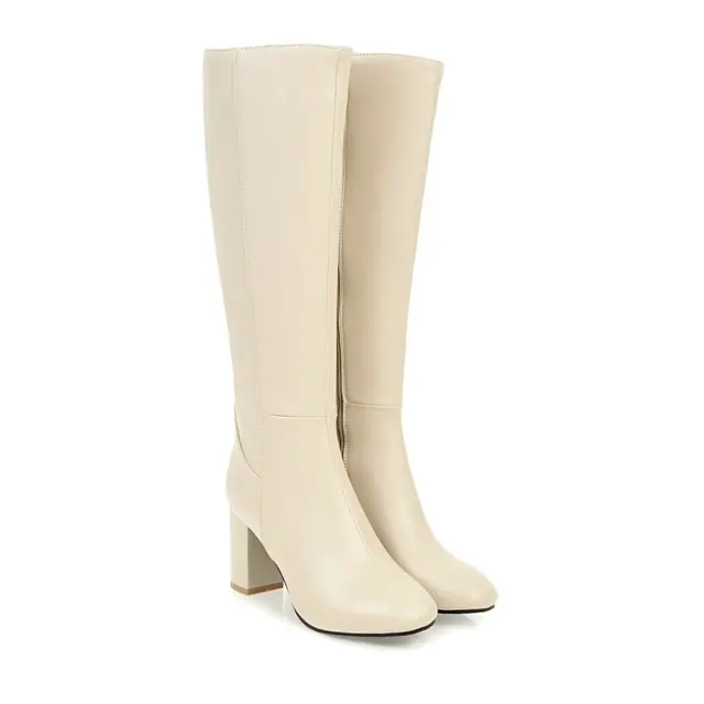 Pu Boots Women Knee High Boots Thick High Heels Boots Square Toe Shoes Female Shoes Ladies.jpg 640x640.jpg