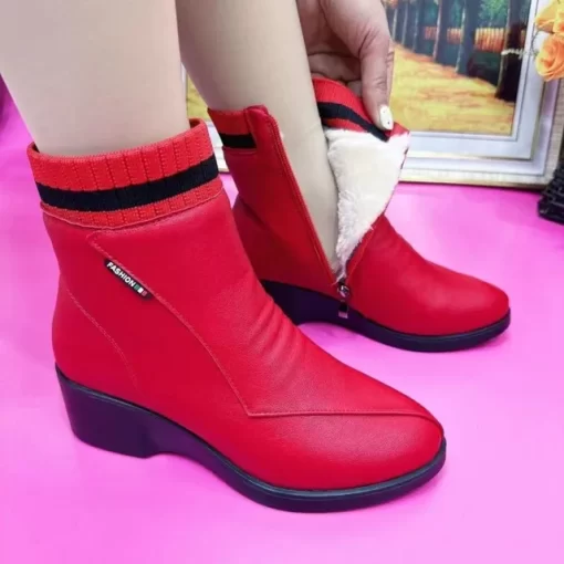 Red Women s Short Boots 2023 Winter Warm Platform Boots High Quality Women Rome Shoes Anti.jpg 640x640.jpg (1)