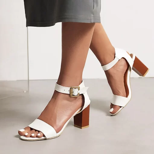 Sexy Women sandals 2022 Female chunky heel Heels Women Buckle Fashion High Heels Sandals Ankle Strap Party Work shoes.