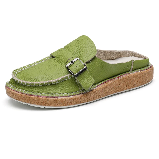 Slip On Summer Flats Mules Sandals For Women Platform Ladies Walk Shoes Round Toe Vintage Open.jpg 640x640.jpg (2)