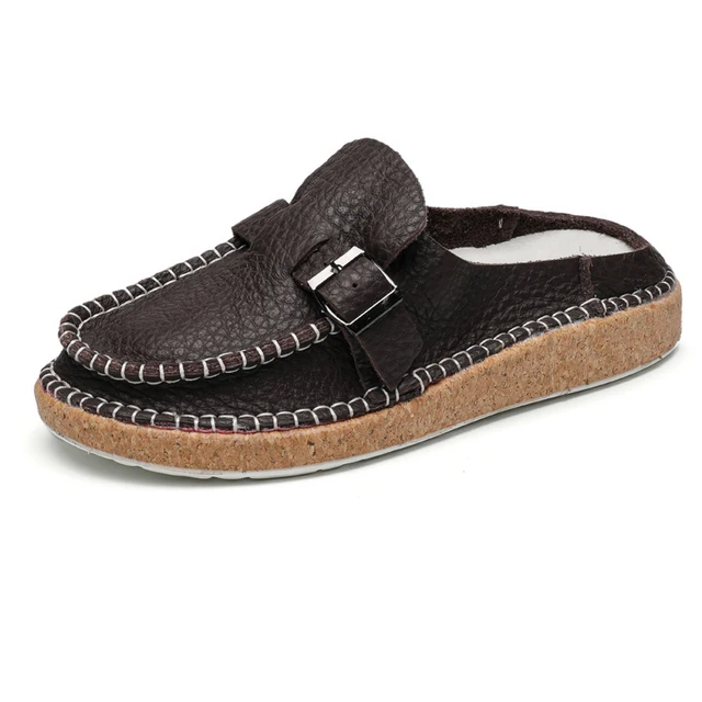 Slip On Summer Flats Mules Sandals For Women Platform Ladies Walk Shoes Round Toe Vintage Open.jpg 640x640.jpg (4)