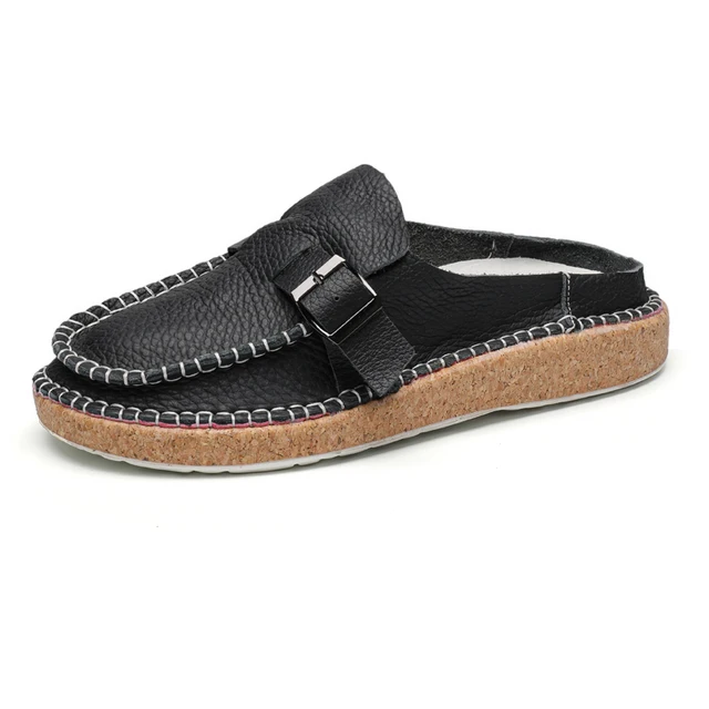 Slip On Summer Flats Mules Sandals For Women Platform Ladies Walk Shoes Round Toe Vintage Open.jpg 640x640.jpg (5)