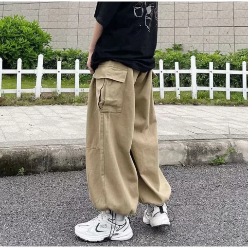 Streetwear Cargo Pants Women Oversize Loose Harajuku Big Pockets Female Pant Fashion Straight Wide Leg Lady Hip Hop Trousers