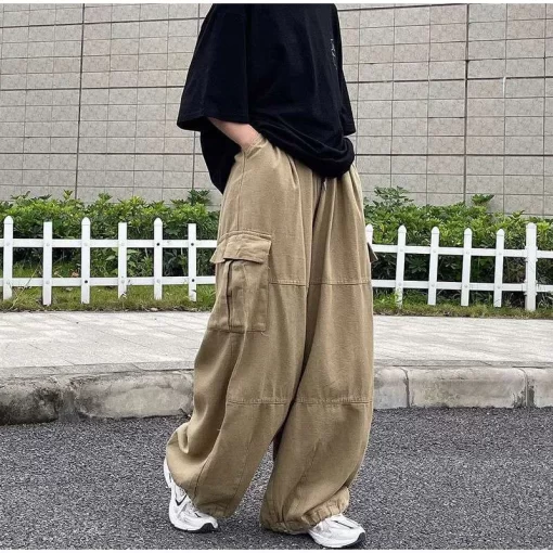 Streetwear Cargo Pants Women Oversize Loose Harajuku Big Pockets Female Pant Fashion Straight Wide Leg Lady Hip Hop Trousers