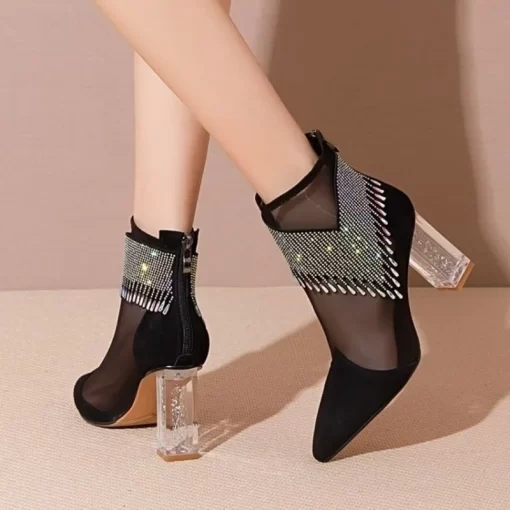 Summer Fashion Boots Women 2022 New Glitter Rhinestone Ladies Pointed Toe Chunky Heel Shoes Dress Party.jpg (1)