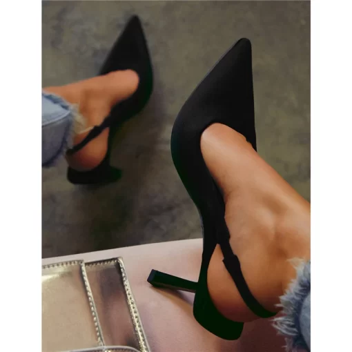 Women 9cm High Heels Pumps Neon Orange Green Sandals Lady Slingback Mules Pointed Toe Mid Heels.jpg (1)