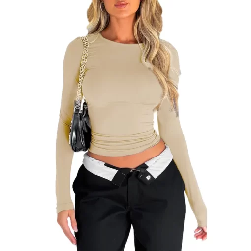 Women Long Sleeve Slim T Shirts O Neck 2023 Autumn Winter Causal Solid Tops Pullovers Base.jpg 640x640.jpg (1)