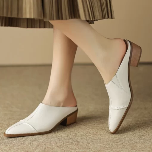 Women Slippers Chunky Mules Shoes Summer Mid Heels Sandals 2023 New Fashion Slingback Flip Flops Casual.jpg 640x640.jpg (1)