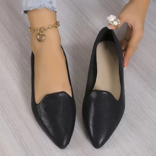 05Km2024 Fashion Slip on Loafers Breathable Stretch Ballet Shallow Flats Women Soft Bottom Pointed Toe Boat