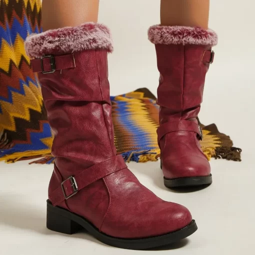 7mdCRetro Rome Women Shoes 2023 Winter Warm Women s Mid Calf Boots Large Size 43 Platform