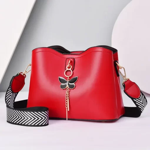 93X72023 Women White Handbag New Designer Butterfly Tassel PU Leather Messenger Bags Ladies Crossbody Female Tote