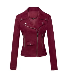 EYfdAutumn New Red Short Jacket Women s Fashion Casual Coat Black White Pink Green Brown Female