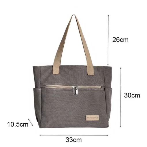 GSjcHylhexyr Fashion Retro Versatile Canvas Tote Bag Leisure Student Shoulder Bags Portable Handbag With Zipper For