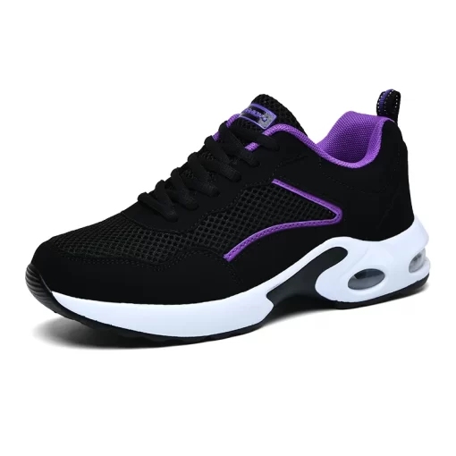 UxhXRunning Shoes For Women 2022 Summer Breathable Casual Shoes Light Weight Platform Sneakers Black Large Size