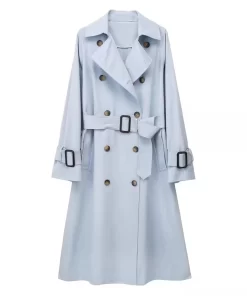 hbcpSLTNX 2023 Fashion Long Women s Trench Coat for Women Turndown Collar with Belts Windbreaker Coats