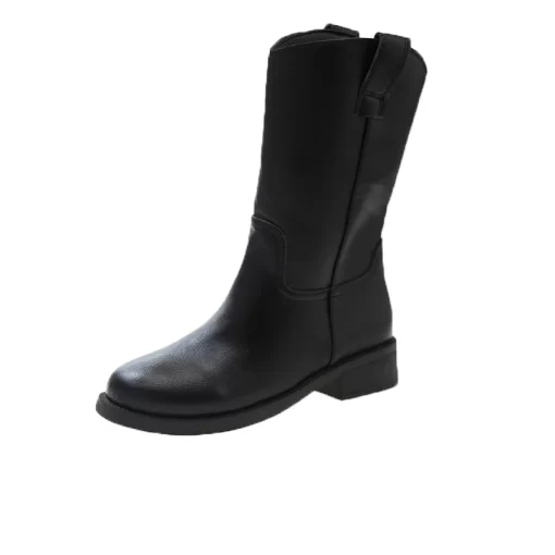 luTg2023 Brand Shoes for Women Sleeve Women s Boots Winter Round Toe Solid Middle Barrel Fashion