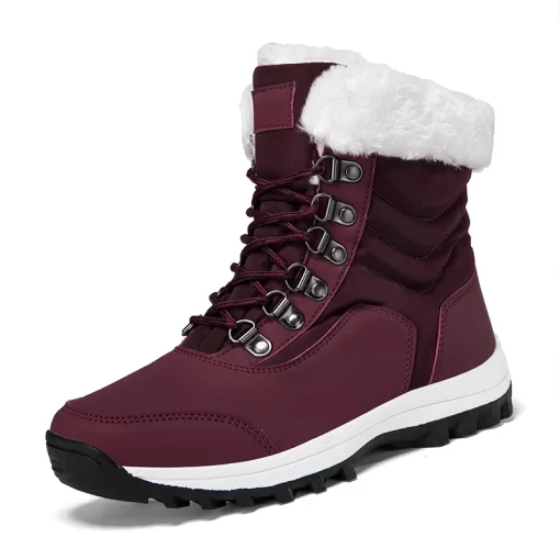 t0xUSuper Warm Women Snow Boots Mid Calf Women Winter Shoes With Fur Warterproof Fur Boots Bottes