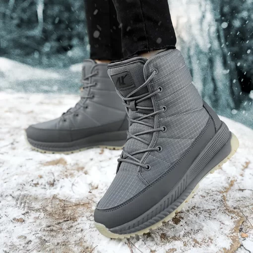 yRAlMoipheng Women Boots Waterproof Winter Shoes Female Snow Boots Platform Keep Warm Ankle Boots with Thick