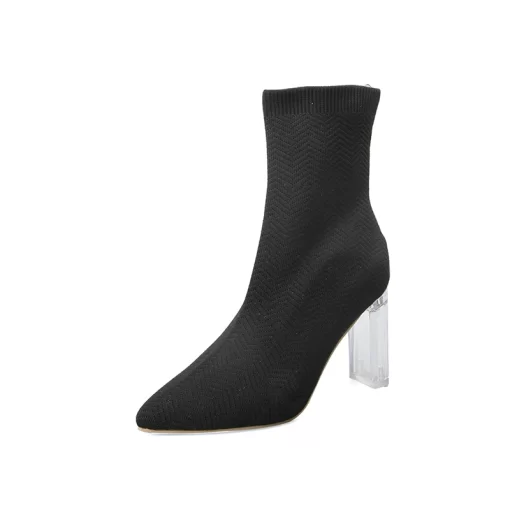 zCRDWinter 2023 Ladies Socks Boots Women s Elastic Fabric Elastic Stilettos Heel Pointy Booties Women s